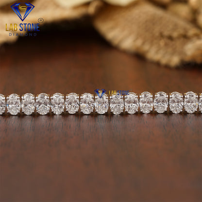 8.40 TDW Oval Cut Diamond Tennis Bracelet