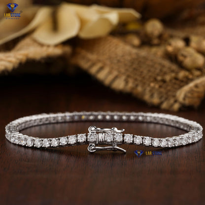 2.62 TDW Round Cut Diamond Tennis Bracelet