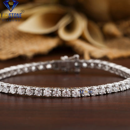 4.60 TDW Round Cut Diamond Tennis Bracelet