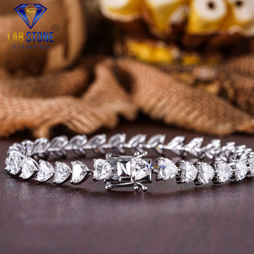 4.40 TDW Heart Cut Diamond Tennis Bracelet
