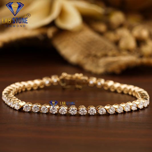 3.03 TDW Round Cut Diamond Tennis Bracelet