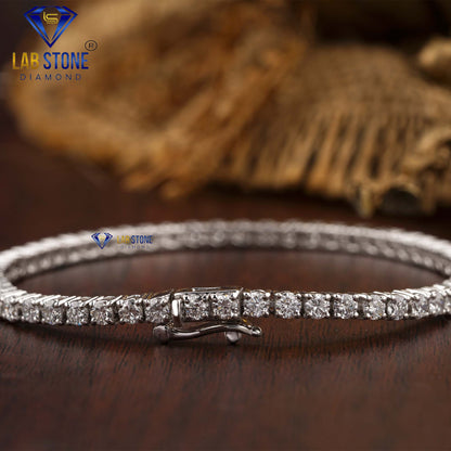4.80 TDW Round Cut Diamond Tennis Bracelet