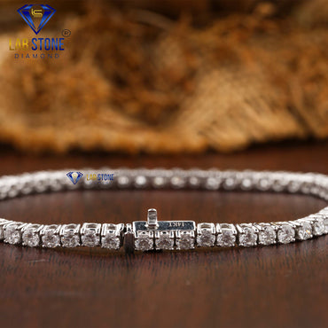 3.71 TDW Round Cut Diamond Tennis Bracelet