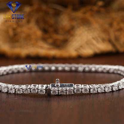 3.71 TDW Round Cut Diamond Tennis Bracelet