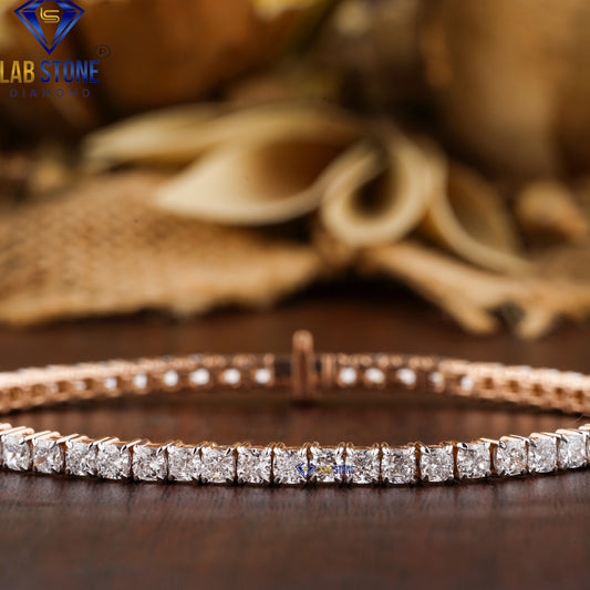 6.60 TDW Cushion Cut Diamond Tennis Bracelet