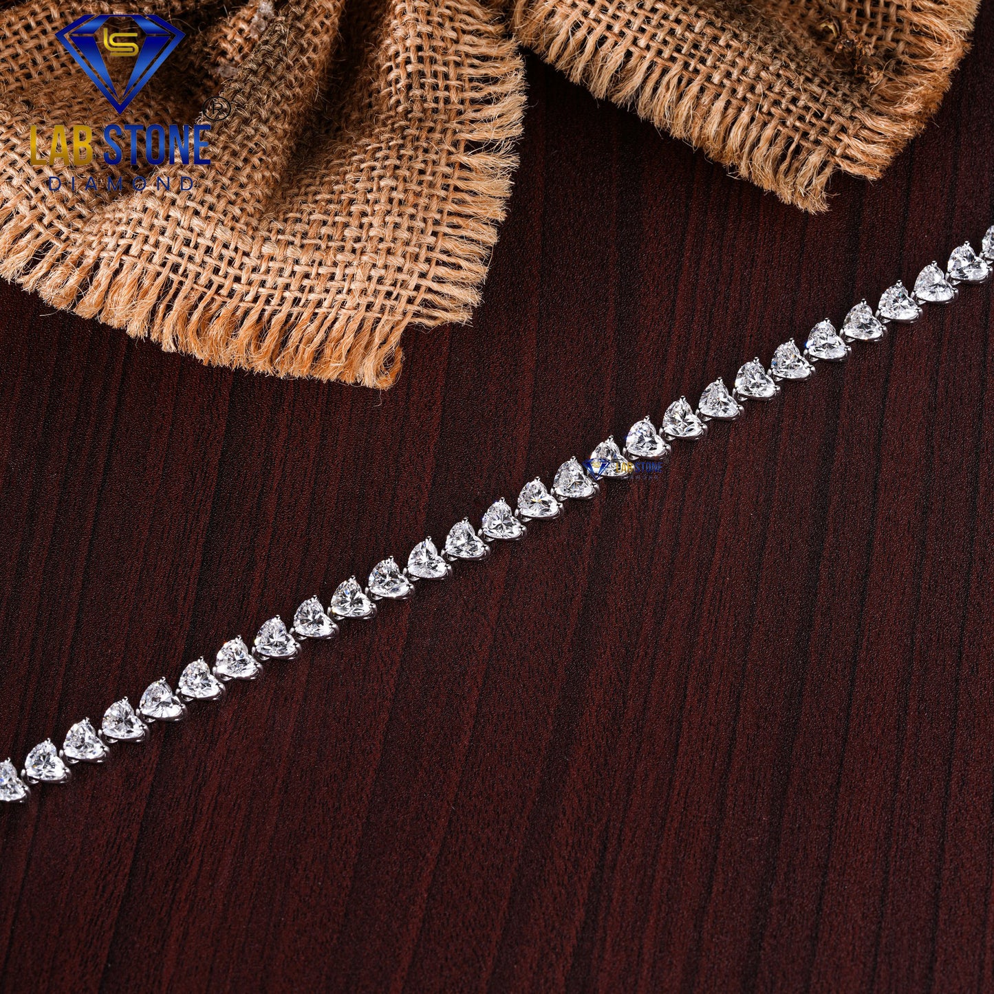 4.40 TDW Heart Cut Diamond Tennis Bracelet