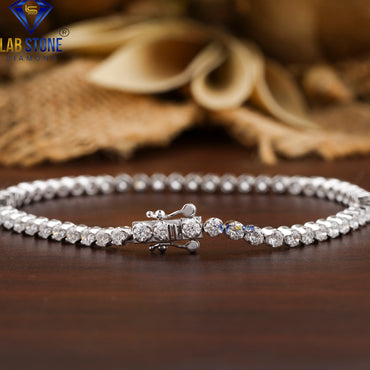2.91 TDW Round Cut Diamond Tennis Bracelet