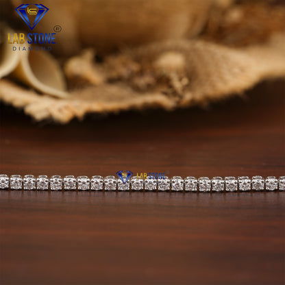 2.84 TDW Round Cut Diamond Tennis Bracelet