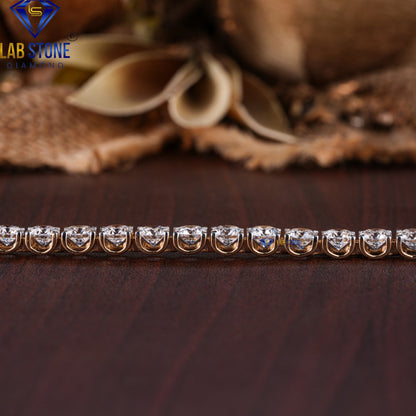 26.00 TDW Round Cut Diamond Tennis Bracelet