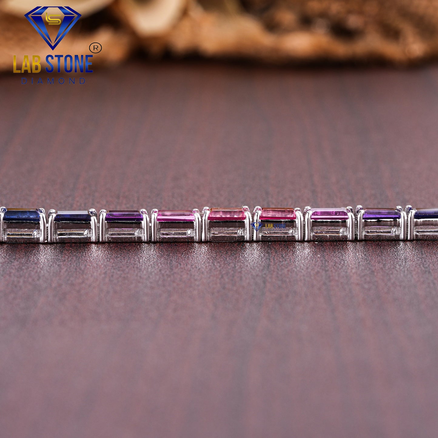 5.70 TDW Baguette Cut Gemstone Women's Tennis Bracelet