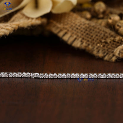 4.60 TDW Round Cut Diamond Tennis Bracelet