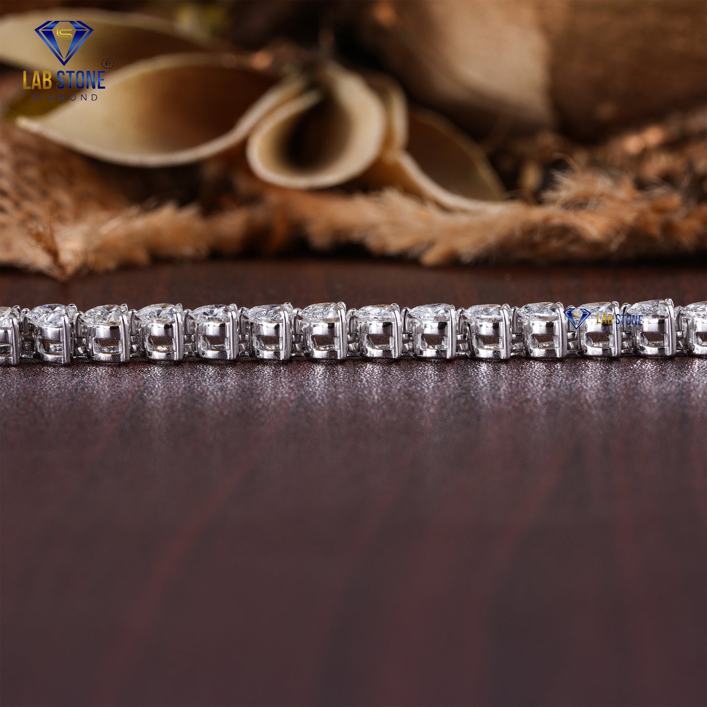 4.44 TDW Heart Cut Diamond Tennis Bracelet