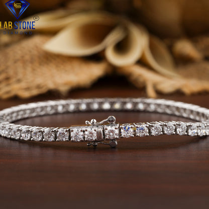 4.60 TDW Round Cut Diamond Tennis Bracelet