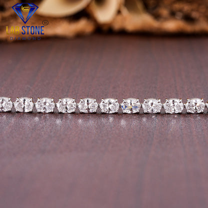 7.26 TDW Oval Cut Diamond Tennis Bracelet