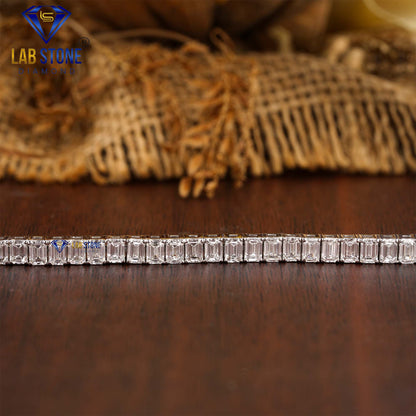 7.59 TDW Emerald Cut Diamond Tennis Bracelet