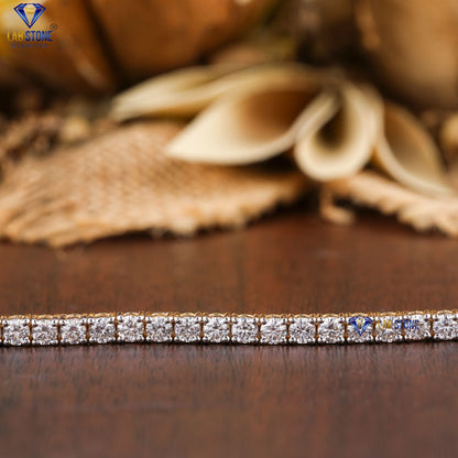 2.84 TDW Round Cut Diamond Tennis Bracelet