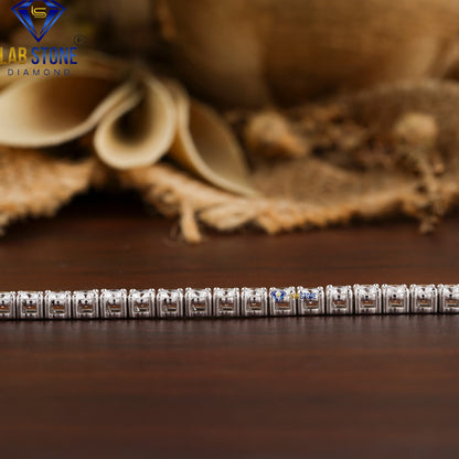5.20 TDW Round Cut Diamond Tennis Bracelet