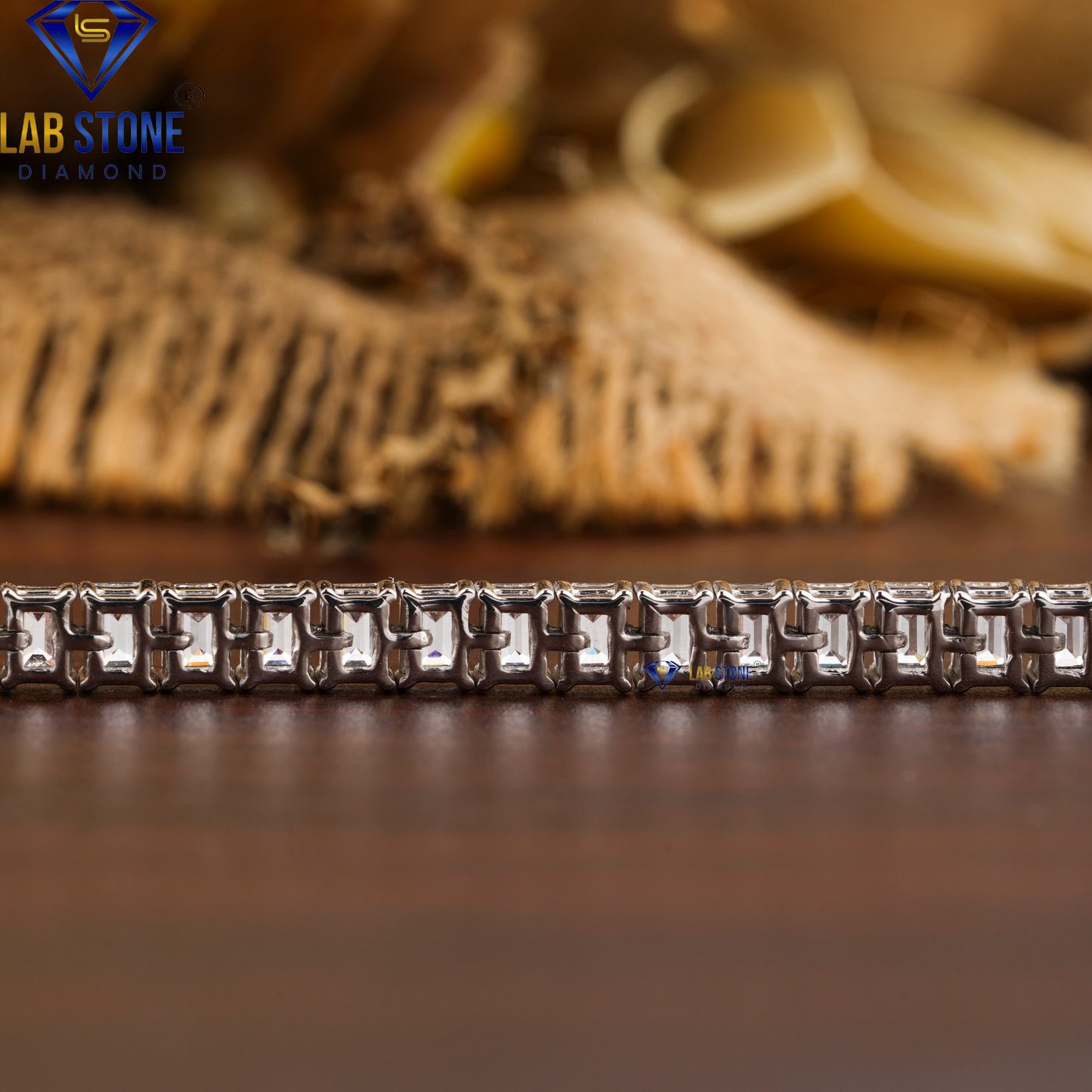 4.06 TDW Emerald Cut Diamond Tennis Bracelet