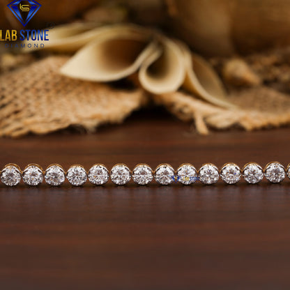 5.39 TDW Round Cut Diamond Tennis Bracelet