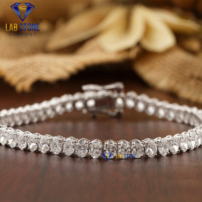 8.40 TDW Oval Cut Diamond Tennis Bracelet