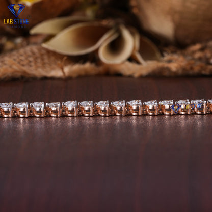 4.44 TDW Heart Cut Diamond Tennis Bracelet