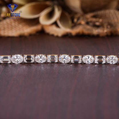 17.55 TDW Emerald & Oval Cut Diamond Tennis Bracelet