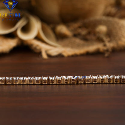 3.12 TDW Round Cut Diamond Tennis Bracelet