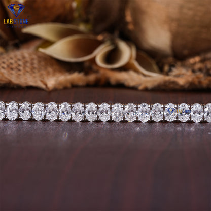 9.90 TDW Oval Cut Diamond Tennis Bracelet
