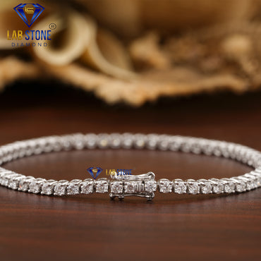 2.84 TDW Round Cut Diamond Tennis Bracelet