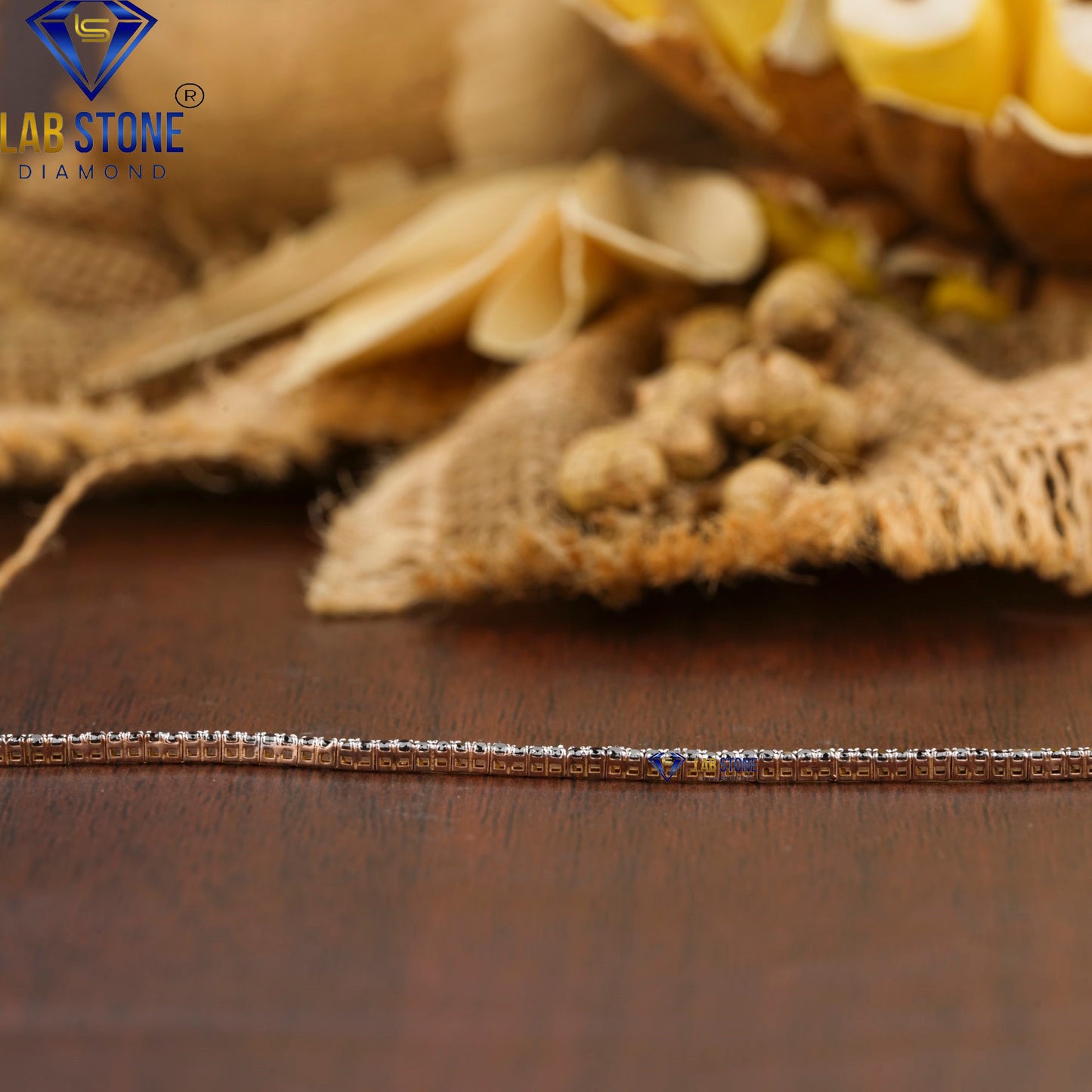 0.62 TDW Black Round Cut Gemstone Tennis Bracelet