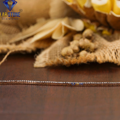 0.62 TDW Black Round Cut Gemstone Tennis Bracelet