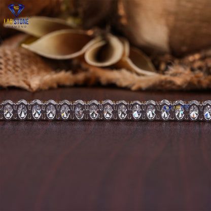 9.90 TDW Oval Cut Diamond Tennis Bracelet