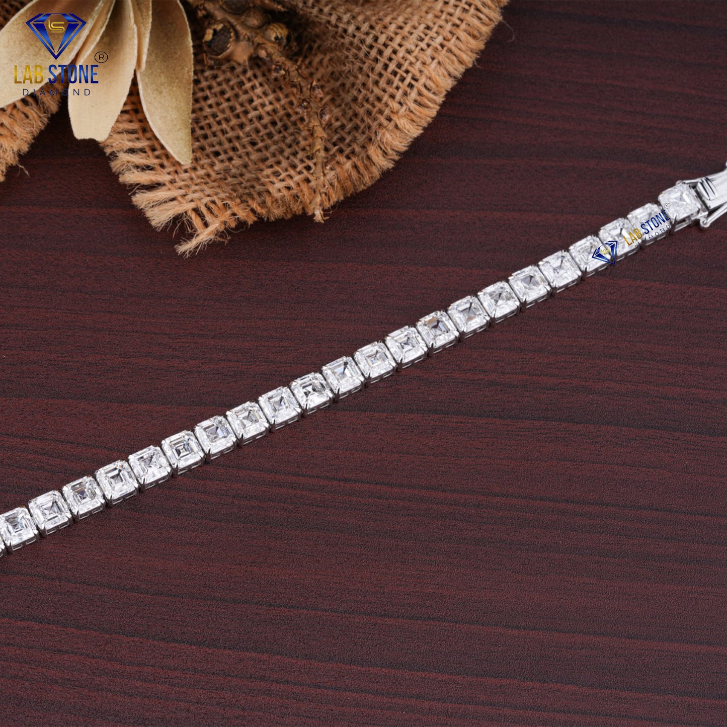 29.01 TDW Asscher Cut Diamond Tennis Bracelet