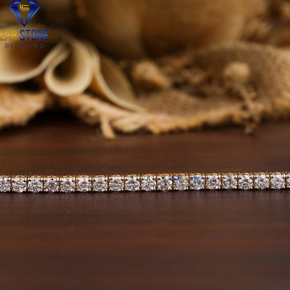 3.12 TDW Round Cut Diamond Tennis Bracelet