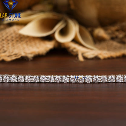 4.60 TDW Round Cut Diamond Tennis Bracelet