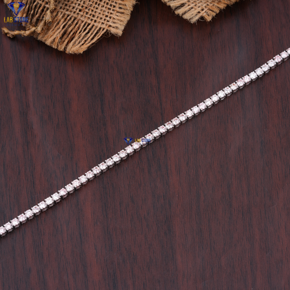 5.78 TDW Pink Round Cut Diamond Tennis Bracelet