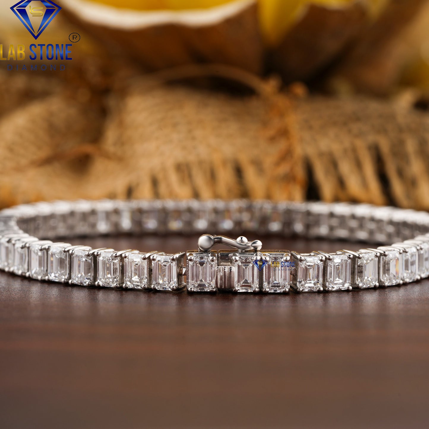 4.06 TDW Emerald Cut Diamond Tennis Bracelet