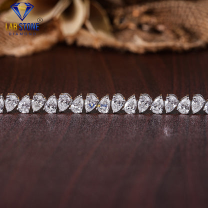 10.00 TDW Pear Cut Diamond Tennis Bracelet