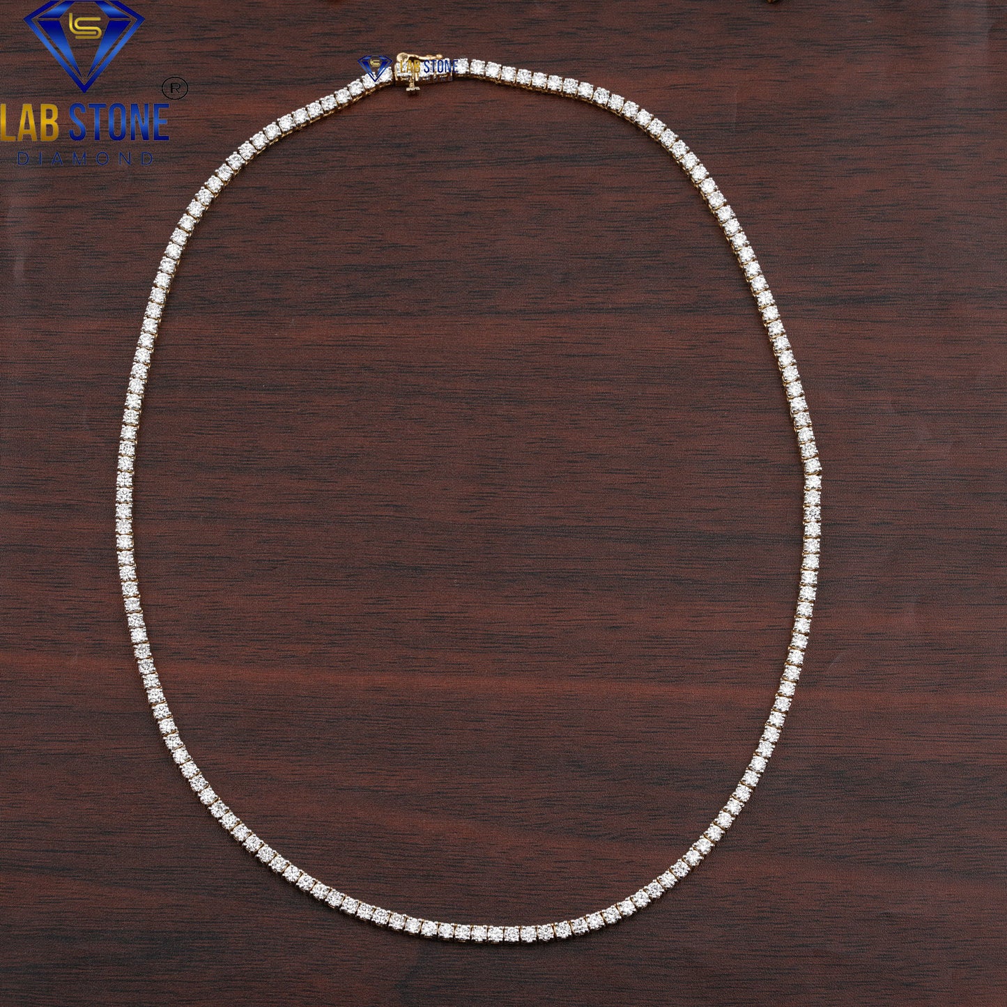 10.08 TDW Round Cut Diamond Tennis Necklace