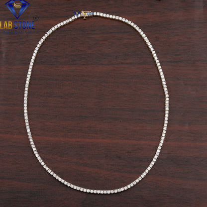 10.08 TDW Round Cut Diamond Tennis Necklace
