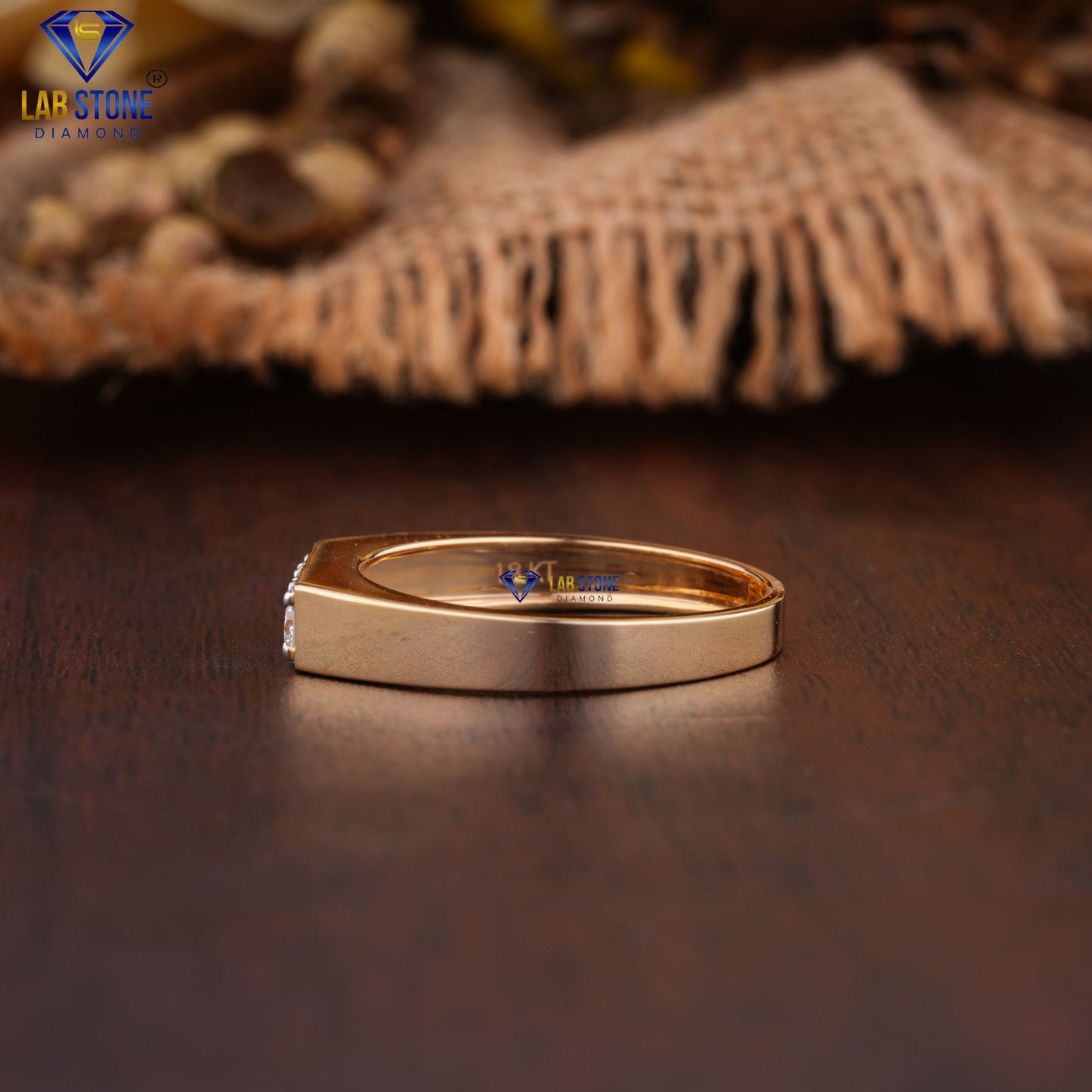 0.34 TDW Round Cut Women’s Three Stone Diamond Band Ring