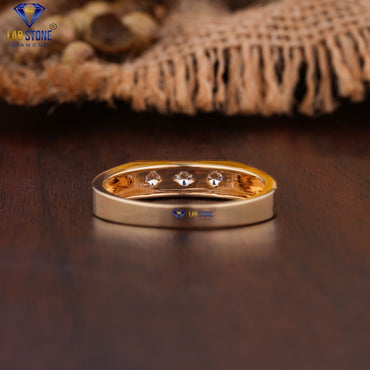 0.34 TDW Round Cut Women’s Three Stone Diamond Band Ring