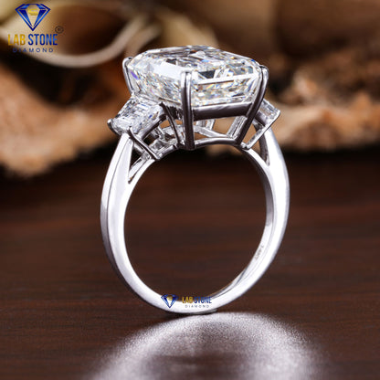 4.60 TDW Emerald & Tapered Baguette Cut Diamond Ring