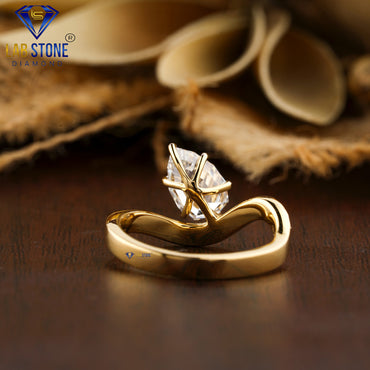 1.56 TDW Pear & Round Cut Women’s Engagement Diamond Ring