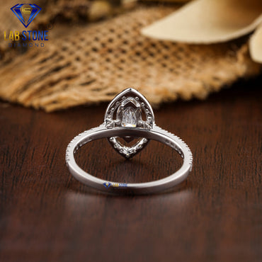 0.838 TDW Marquise & Round Cut Women’s Diamond Halo Ring