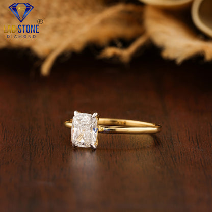 2.85 TDW Cushion Cut Diamond Solitaire Ring for Women