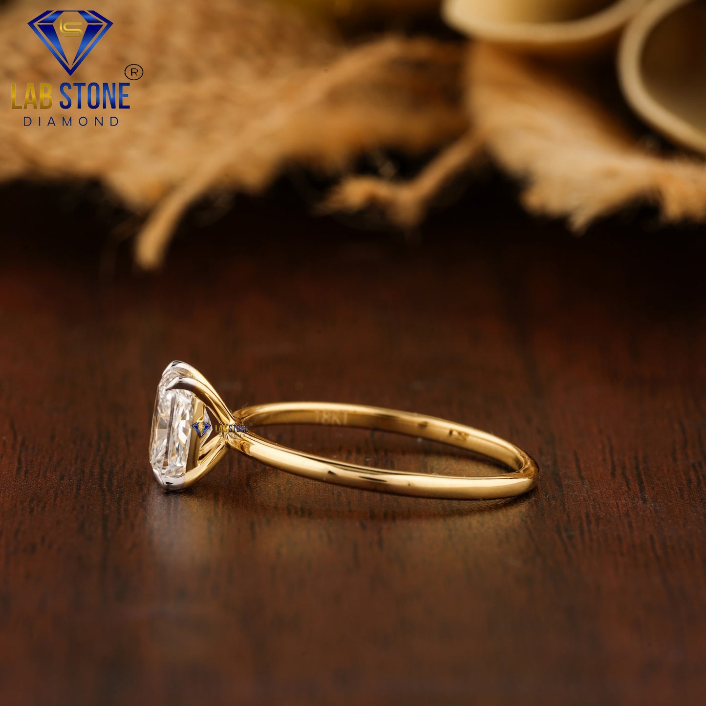 2.85 TDW Cushion Cut Diamond Solitaire Ring for Women