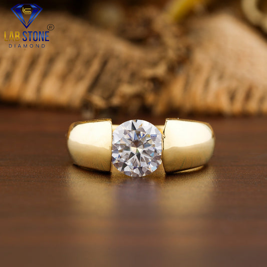 1.57 TDW Round Cut Women’s Solitaire Diamond Ring