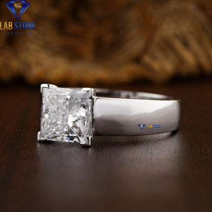 3.62 TDW Princess Cut Women's Solitaire Diamond Ring