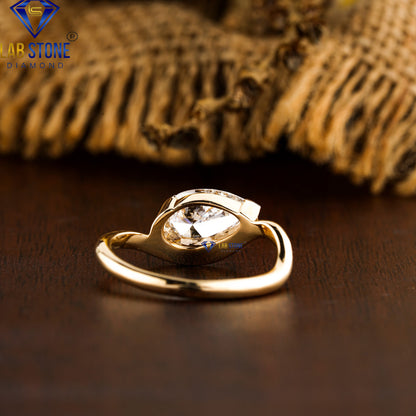 1.00 TDW Pear Cut Women’s Solitaire Diamond Ring